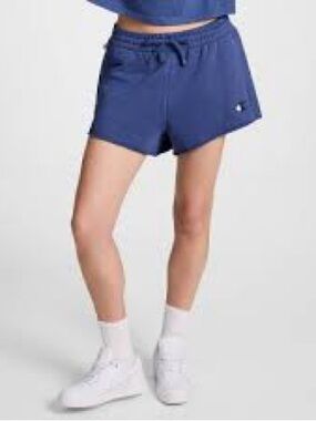 Champion Shorts Womens Loose Fit French Terry Pull Blue Size M